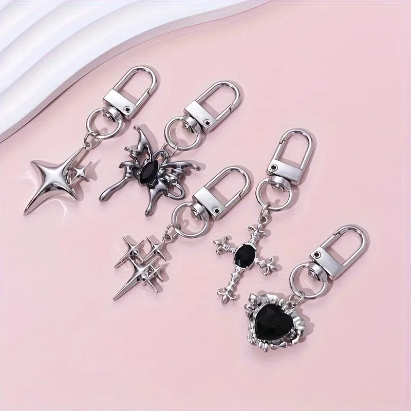 Y2K – porte-clés papillon étoile croix, Simple, cœur, amour, animaux, pour femmes et filles, fait à la main, adapté aux Airpods, bijoux à faire soi-même, cadeau