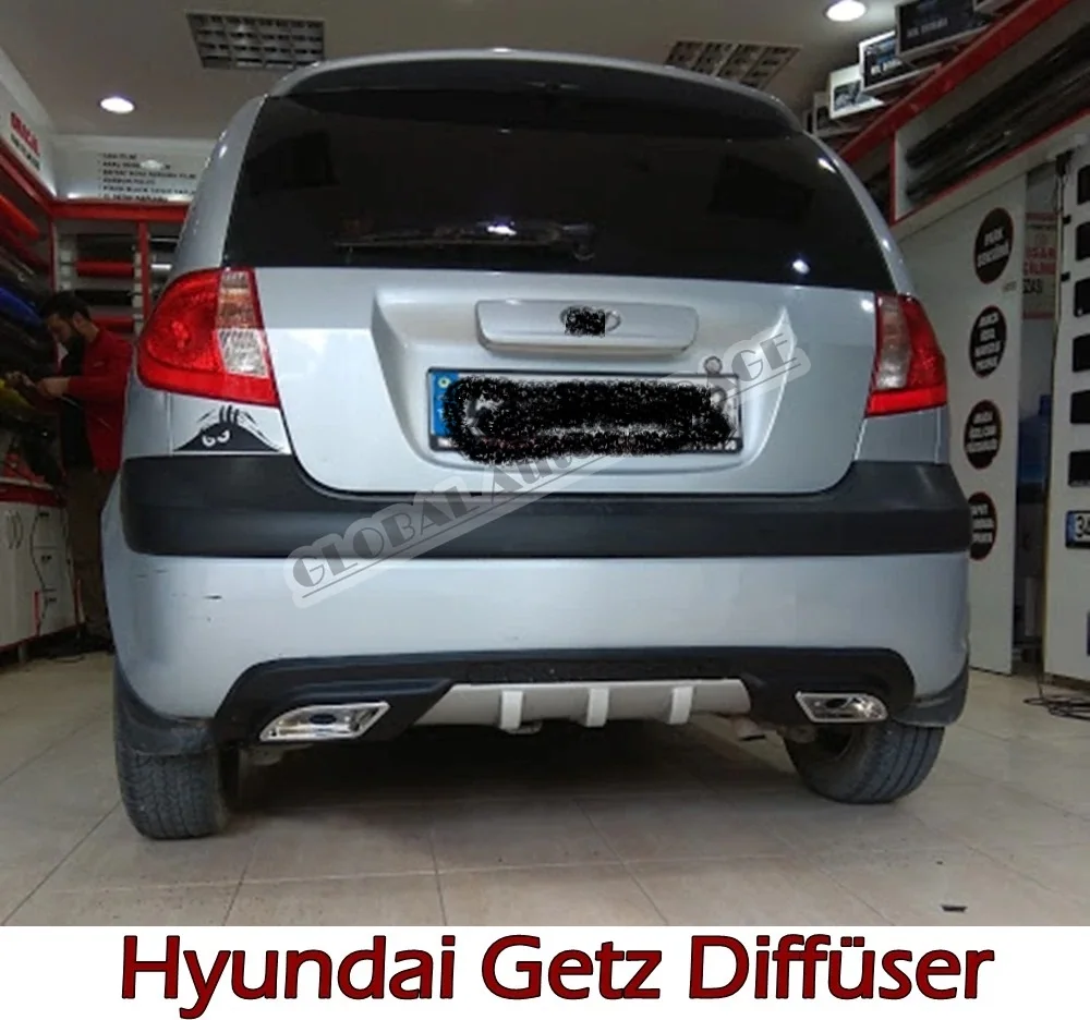 For Hyundai Getz Diffuser Rear Bumper Extension Attachment Car Styling Auto Accessory Exhaust Universal Spoiler Sill Spilitter