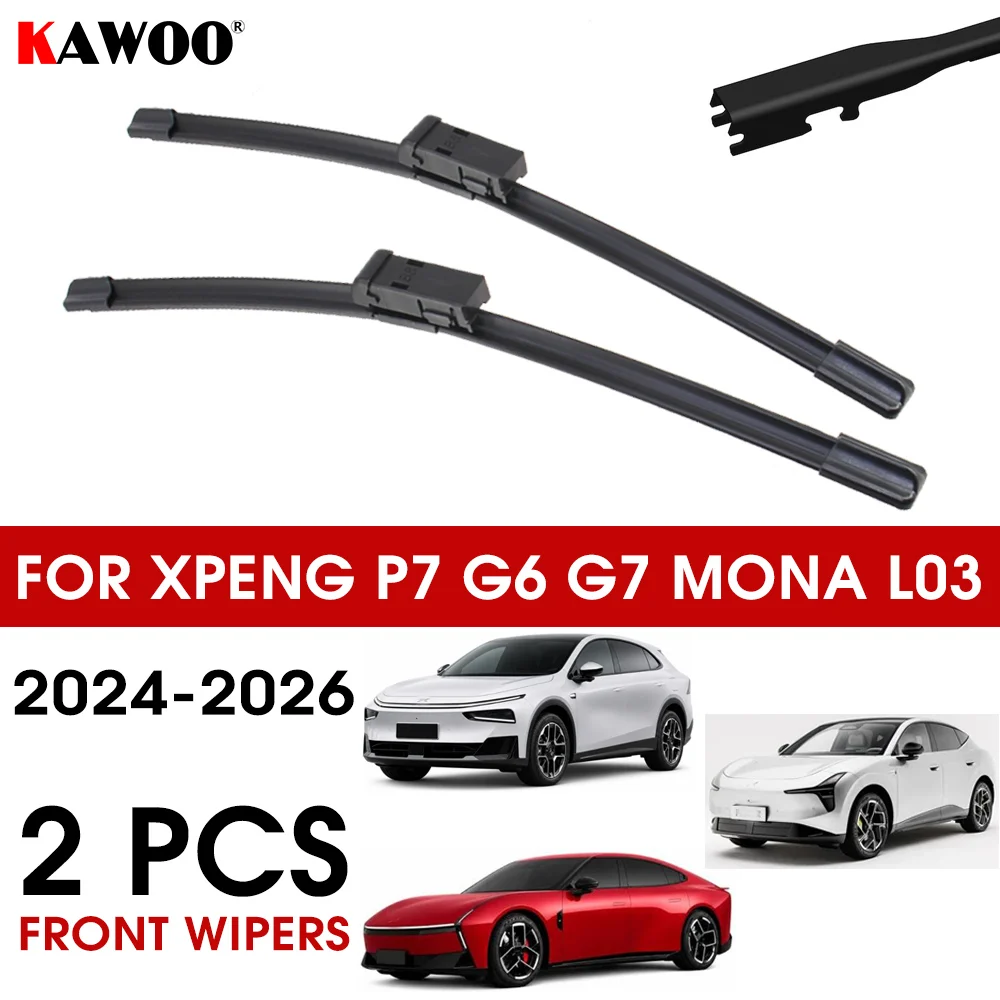 For Xiaopeng XPENG G6 G7 Mona L03 New P7 2024-2026 Car Wiper Blade U-type Soft Rubber Wipers HD Quiet Durable Car Wiper Blades
