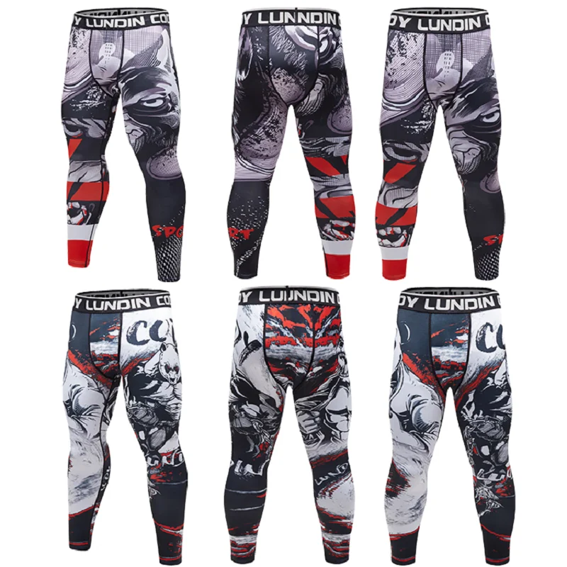 

Cody Lundin Men Grappling BJJ Leggings Athletic Compression Gym Spat With Animal Print Custom No Gi Tights Strapless Trousers