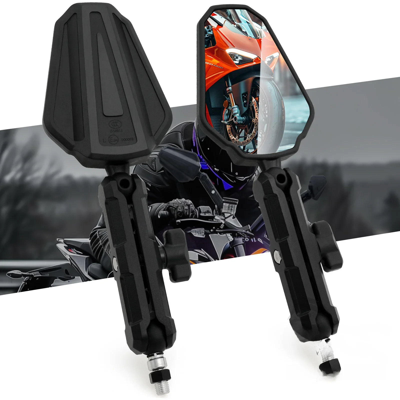 AliExpress dreamizer Universal Motorcycle Mirrors Angle Adjustable Folding Handlebar Side Mirror Compatible With Adventure Dirt Street Bike ATV