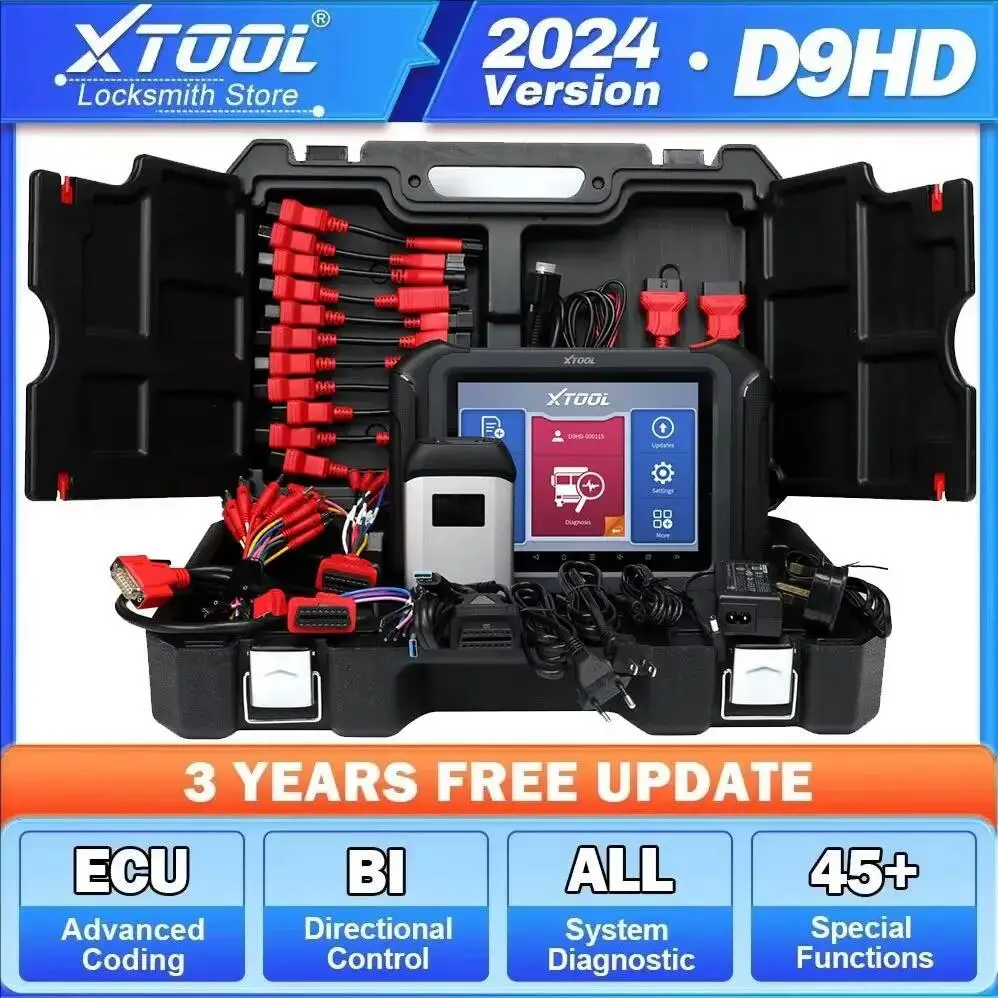 

XTOOL D9HD For Truck 24&12VCar Scaner Topology Mapping Auto Diagnostic Tool Programmable Module Installation 45+ Reset Functions