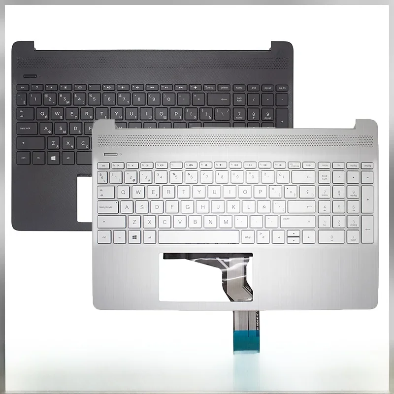 Oryginalna nowa hiszpańska klawiatura amerykańska do laptopów HP 15S-EQ 15S-FQ 15-EF 15-DY TPN-Q222 górna obudowa podpórki pod nadgarstki obudowa klawiatury L63579-001 — zdjęcie produktu 7