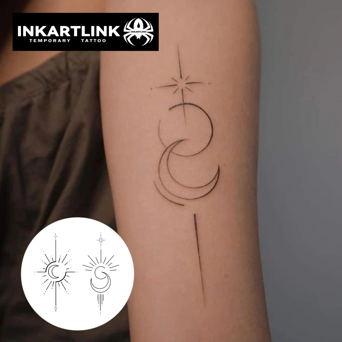 Moon Planet Temporary Tattoo,Lasts To 15 Days New Technology Magic Waterproof Semi Permanent Sticker