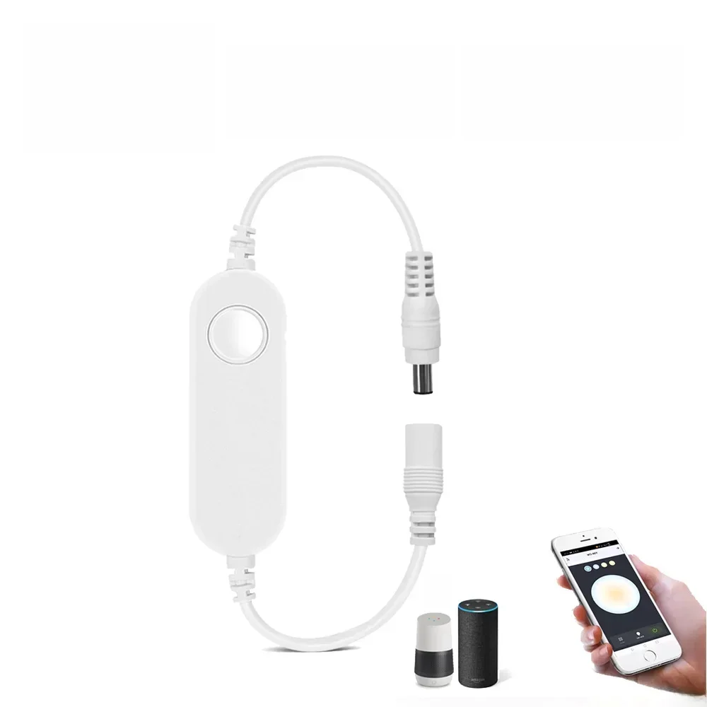 DC12V-24V Tuya Smart Life Wifi LED Controller Praca z Alexa Google Assistant Dla 12V-24V DC żeńska głowica Jednokolorowa taśma LED — zdjęcie 2