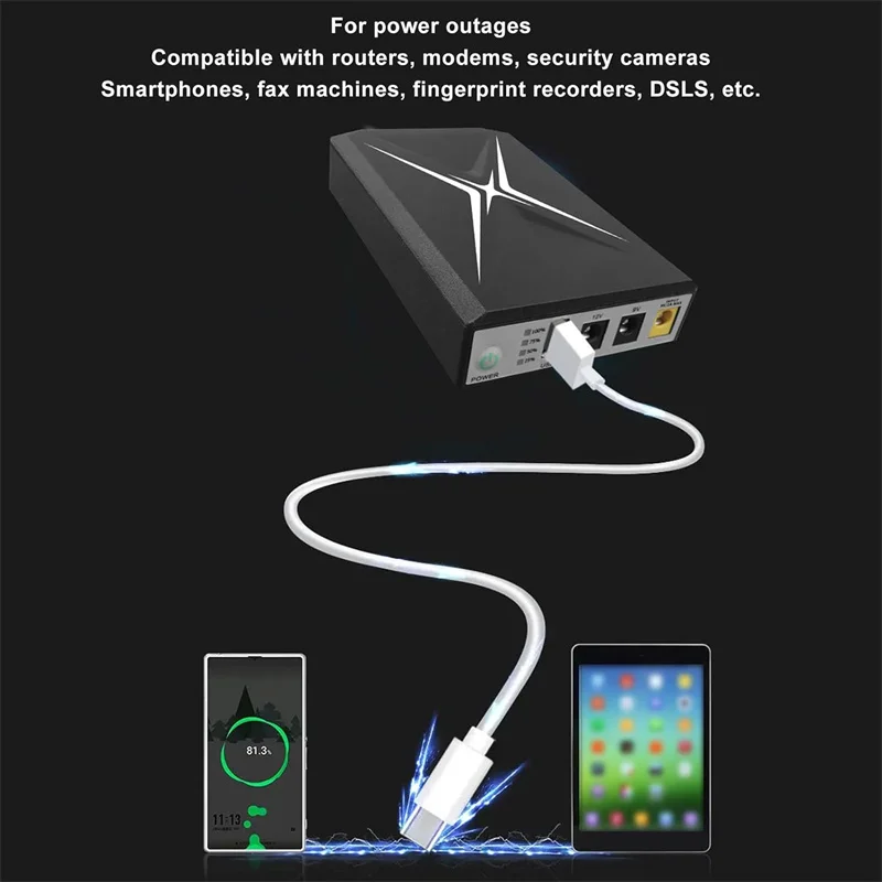 Mini UPS Battery Backup 10400mAh Uninterruptible Power Supply for Security Camera Router WiFi