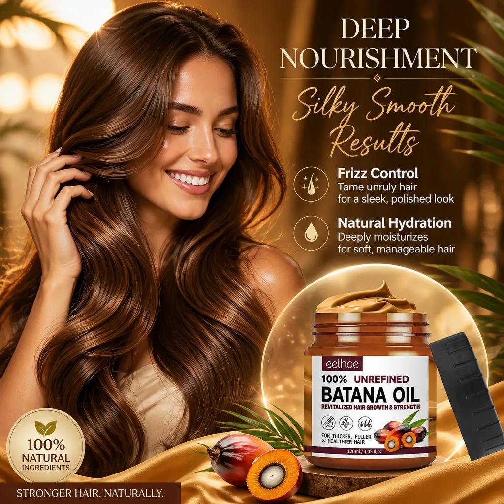 

100% Pure Organic Batana Oil Conditioner Moisturizes Hydrates Improves Dry Frizzy Strengthens Roots Soft Fluffy Hair Care To Use