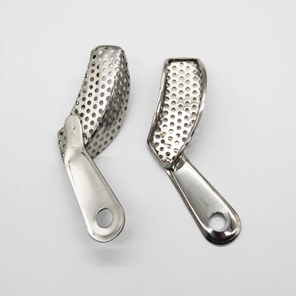 2pcs/set Dental Impression Tray Upper and Lower Stainless Steel Teeth Hold Autoclavable Teeth Tray Dental Materials Dental Labor