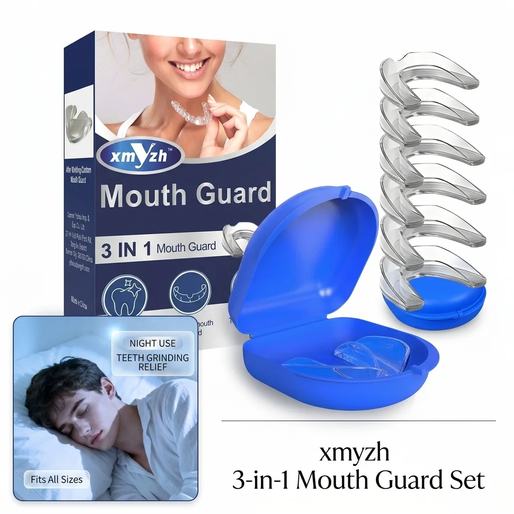 6pcs/Box Mouth Guard for Teeth Grinding Anti Snoring Night Guard Moldable Dental Mouthguard Mouthpiece Whitening Tray 6 Pcs Set