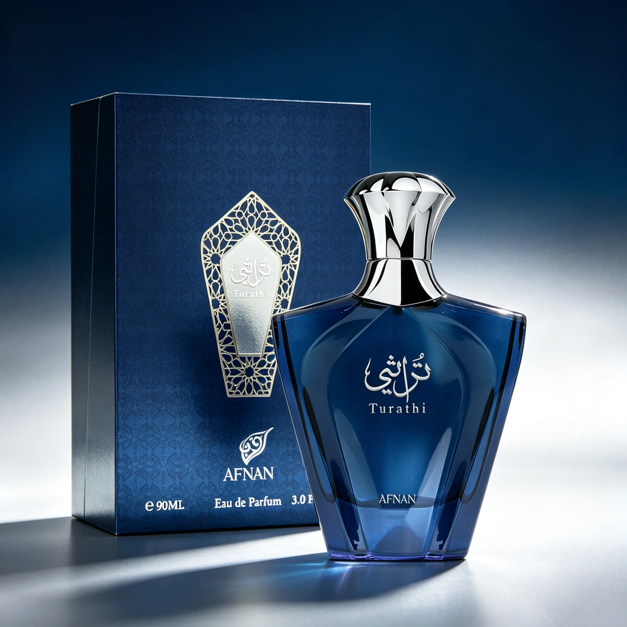 Afnan Turathi Eau De Parfum 90ml Citrus Woody Amber Musk Spice Patchouli Long Lasting Oriental Men Perfume Fragrance Gift