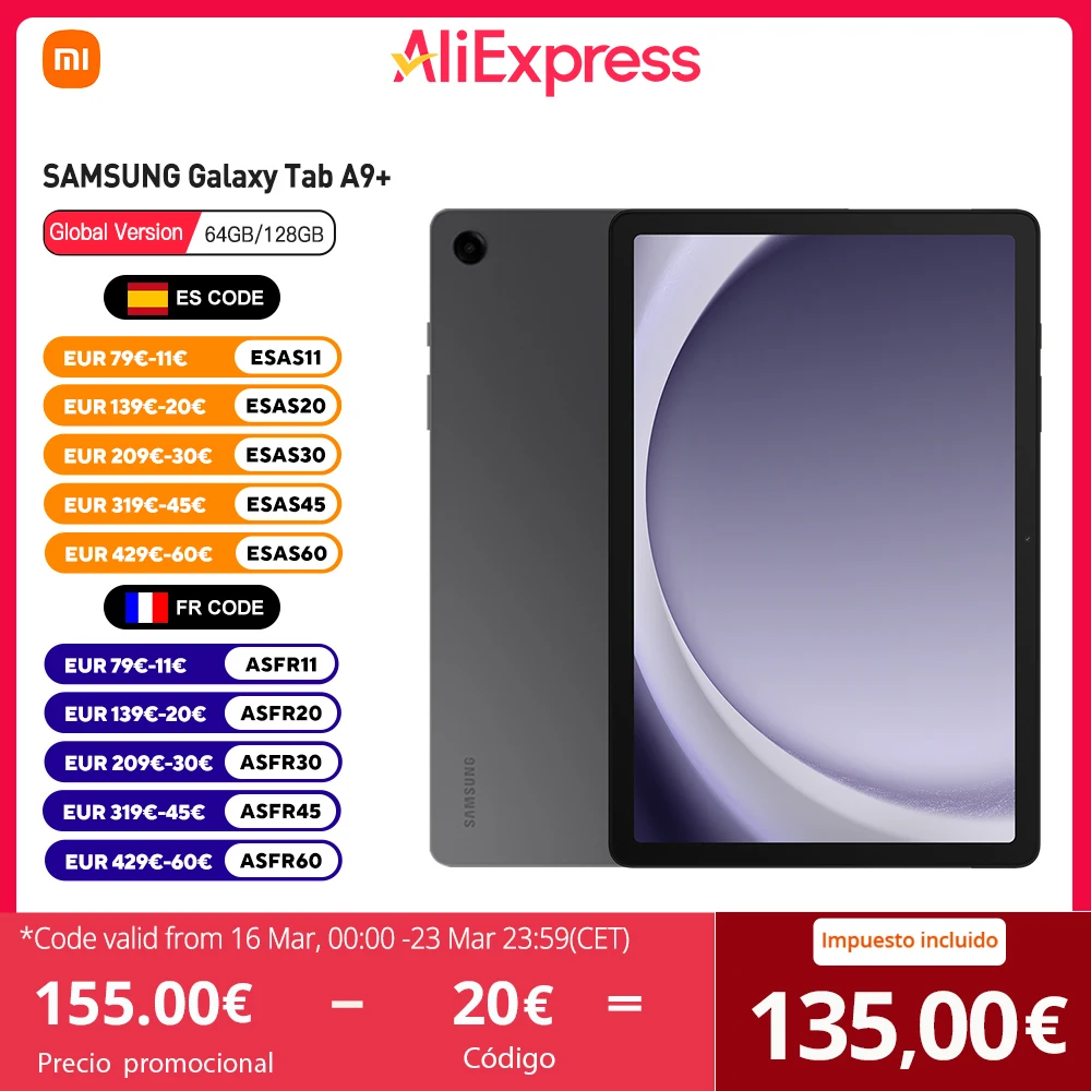 SAMSUNG Galaxy Tab A9+ Versión Para Oriente Medio Tablet Snapdragon 695 11̸…