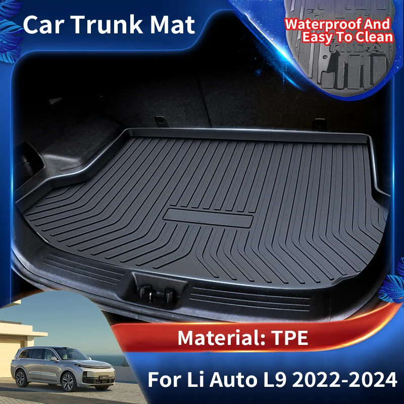 

TPE Car Rear Trunk Mat Waterproof Protective Liner Trunk Tray Floor Mats Accessories for Li Auto L9 Lixiang L9 2022 2023 2024