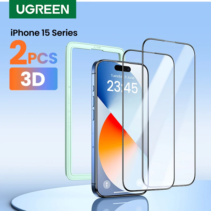 UGREEN for iPhone 15 Pro Max Glass for iPhone 14 Plus 13 12 11 XR Screen Protector Camera Lens Glass for iPhone 15 Pro HD Films