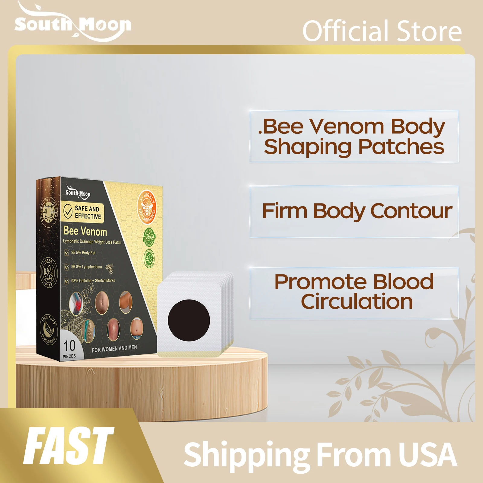 

Bee Venom Body Shaping Patches Firm Body Contour Help Weight Management Promote Blood Circulation Gentle Nourish Skin Firm Patch