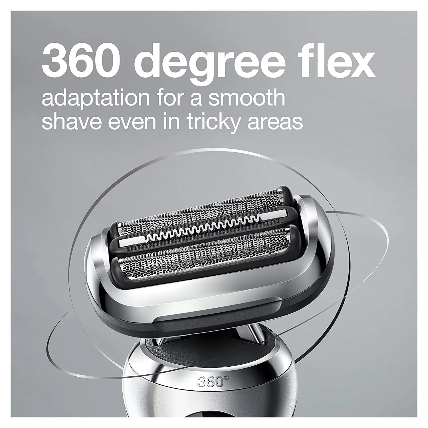 Braun Series 7 360 Flex Head Electric Shaver with Beard Trimmer for Men, Rechargeable, Wet & Dry with Charging Stand & Travel  .