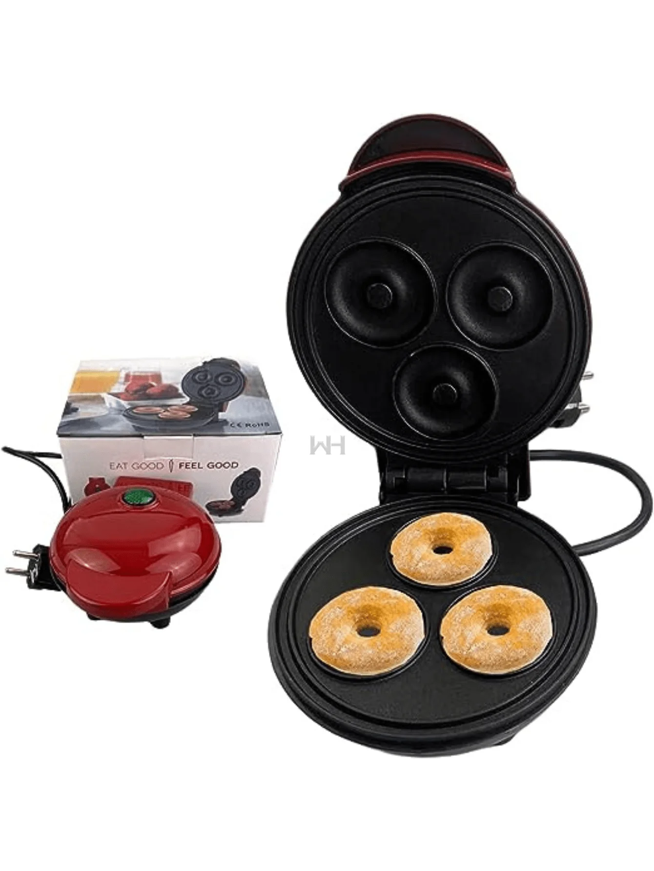 Mini 3 mold donut making machine.