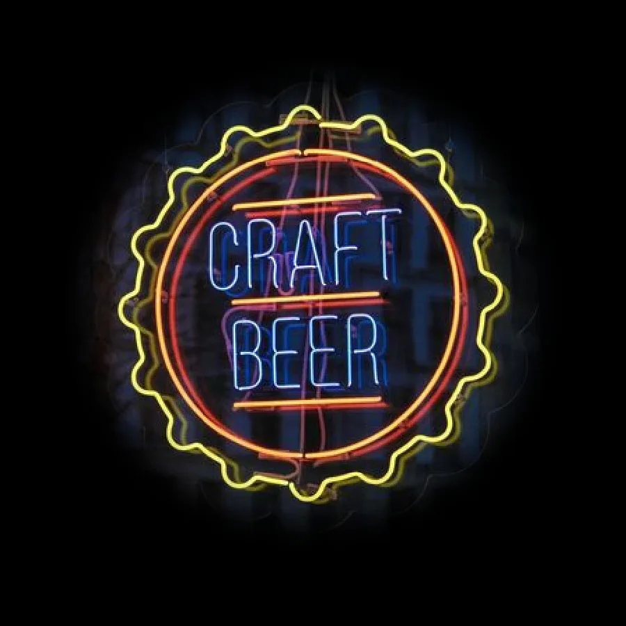 Craft Beer Man Cave Neon Light Sign Lamp Wall Room Decor neon wall light Aesthetic Indoor Lighting Real Glass Tube Handcrafted