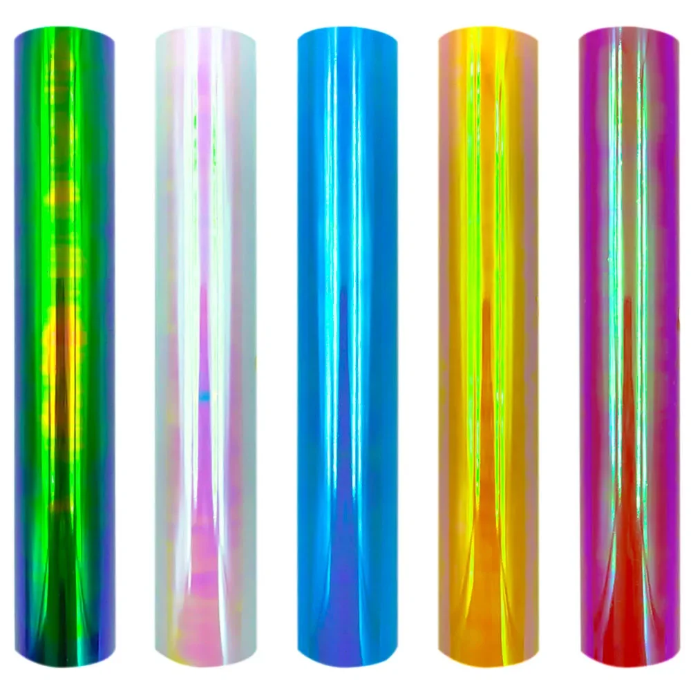 Vinyle holographique irisé à transfert de chaleur, 30x25cm/50cm, impression HTV à repasser, vêtements pour couper, bricolage, décor de noël