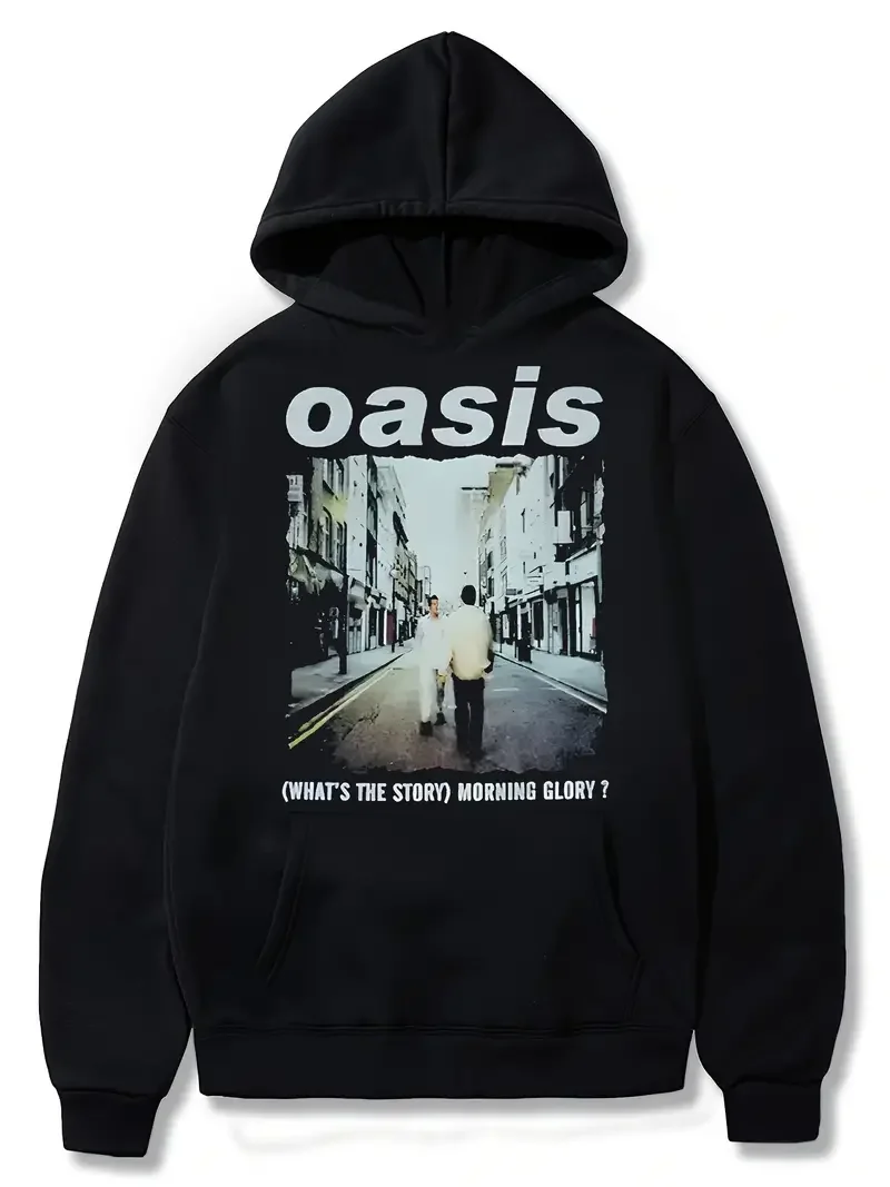 

New men's sweatshirt, band series OASIS printed warm pullover sweatshirt, long-sleeved loose and breathable men's hoodie