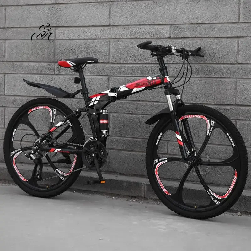 AliExpress miflame Cycling City Mountain Bike Folding Mountain Bike 24/26 Inch Double Shock Absorption One Wheel Bike Adult Variable Speed Bike New