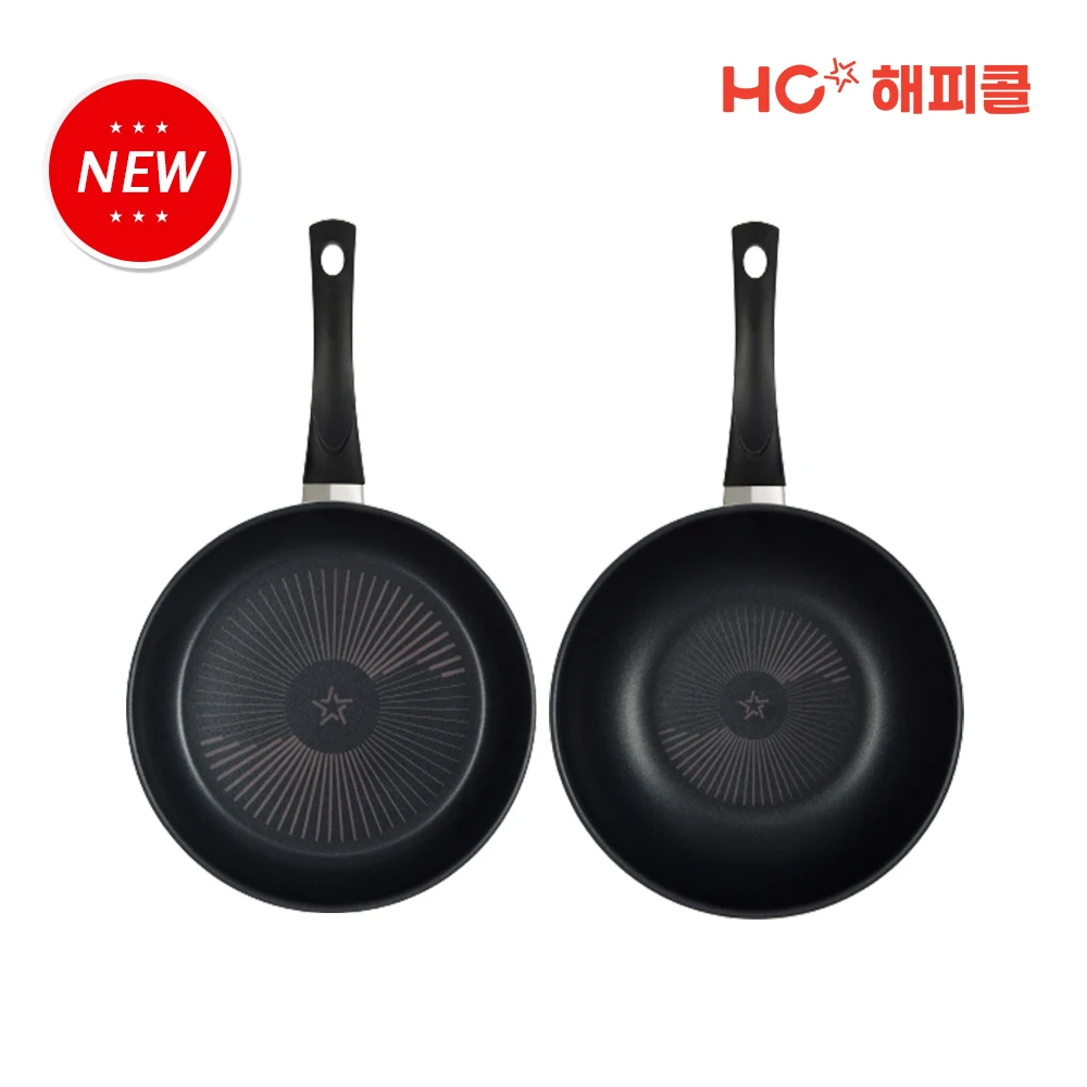 Happy Call NEW Comfort Diamond frying pan 2 kinds set (24 fans + 24 wok)