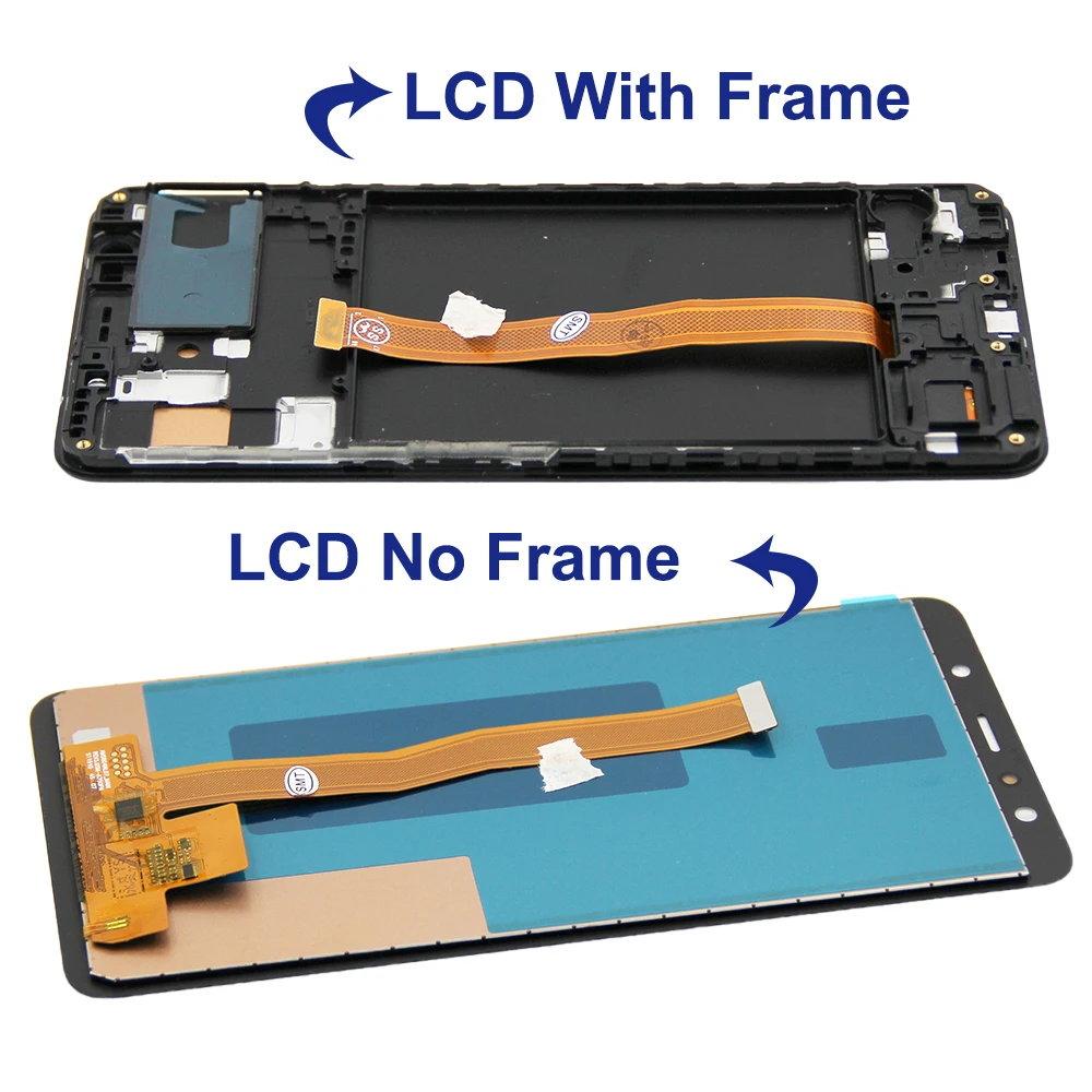 Aaa qualität a750 tft display für samsung a7 2018 display SM-A750F a750f bildschirm mit rahmen touchscreen digitalis ierer ersatz