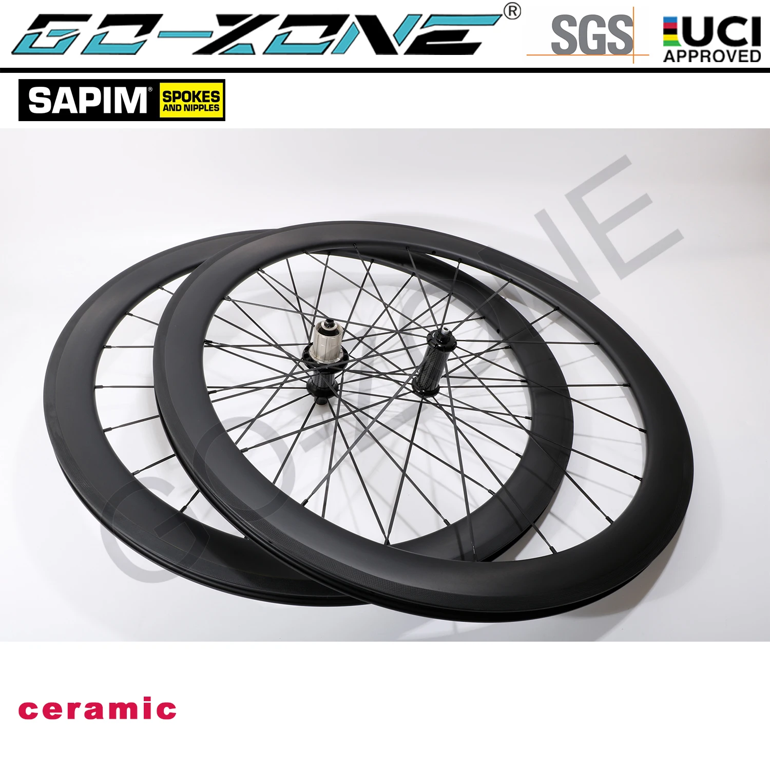 

Ceramic 25mm Width Ultra Light 700c Carbon Wheelset V Brake Sapim Straight Pull Powerway R36 Clincher Tubeless Road Wheels