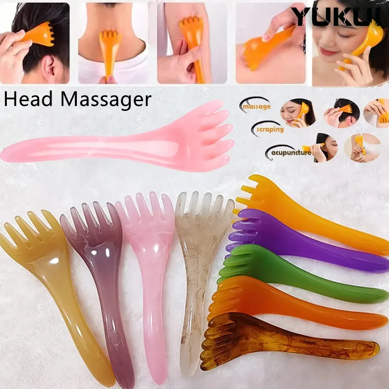 Five-claw Head Massager Scalp Gua Sha Stick for Body Neck Leg Visage Massage Meridian Comb Acupuncture Point Press Massage Tool