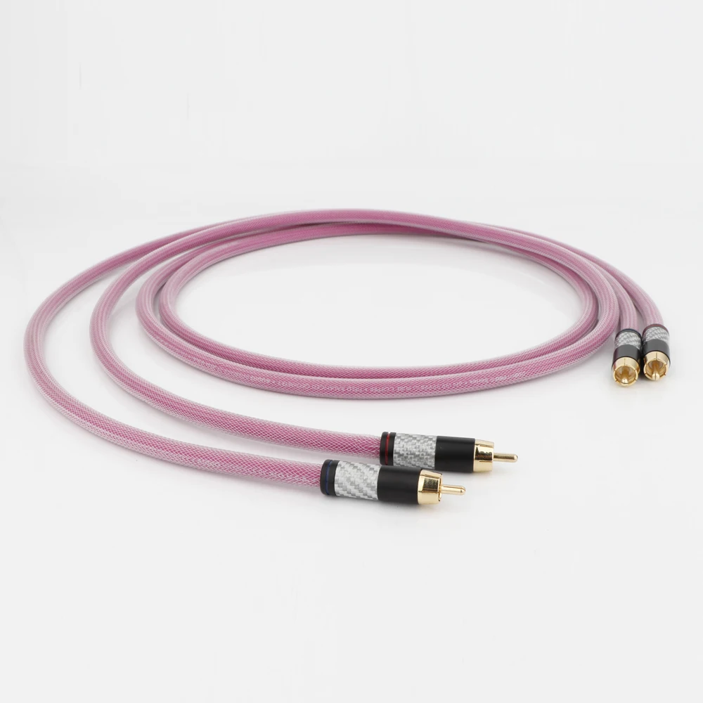 X408 Hi-End Interconnect Cable With 2RCA Gold Plated Connectors High Quality OFC RCA Male to Male Audio Cable