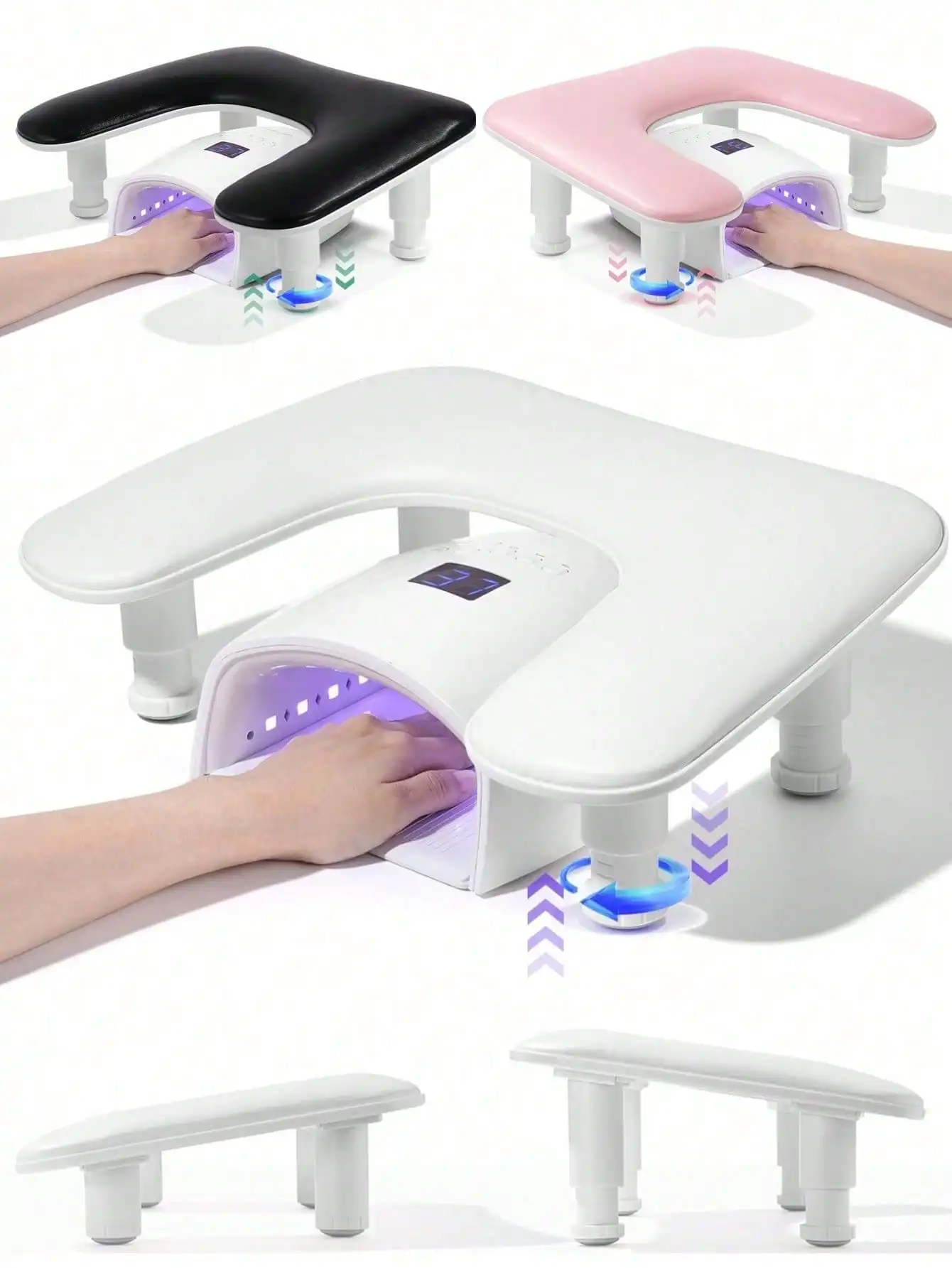 

Подушка для дизайна ногтей с двумя руками, портативная съемная подставка, наклонная подставка для маникюра, подушка для рук, материал из искусственной кожи, подушка для рук, подушка