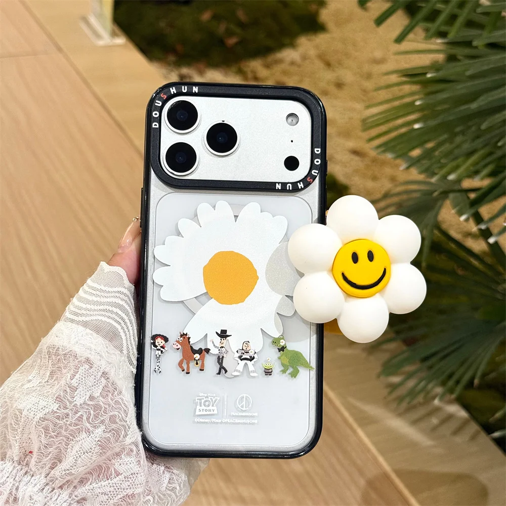 Urocze etui na telefon z motywem kwiatów i zabawek, magnetyczne, do iPhone 18 Pro Max 17 16 15 14 Pro 16 Pro 17 Pro, z podstawką Magsafe i łańcuszkiem. — zdjęcie produktu 6
