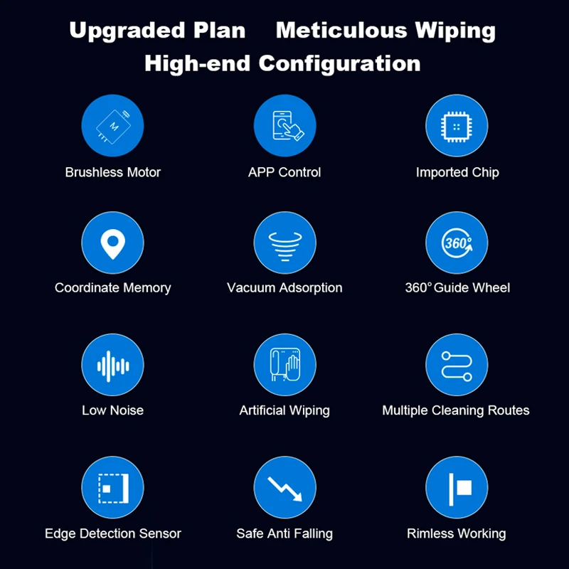 Robot Window Cleaner Liectroux YW710 Laser Sensor,Double Water Spray,Strong Vacuum,Home Wall Glass Cleaning Robot,App Control