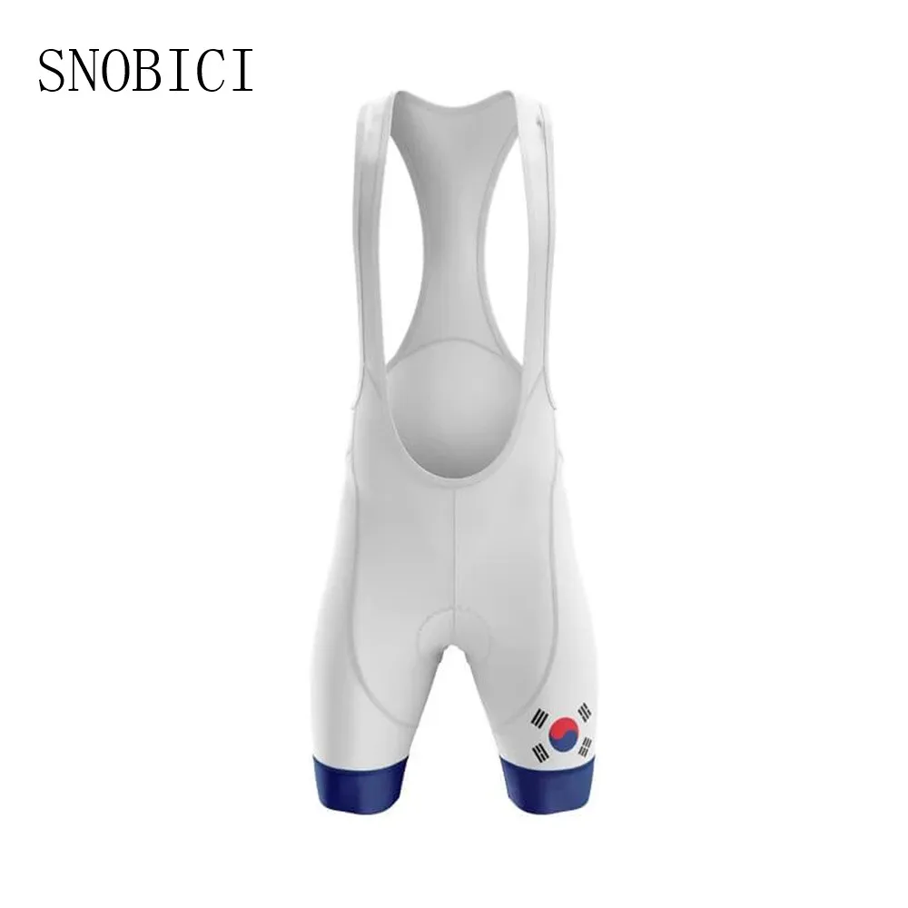 Summer Republic Of Korea Team Cycling White Bib Shorts Men\'s Mtb Road Bike Pro Padding Shorts Comfortable Cycling Pants Ciclismo