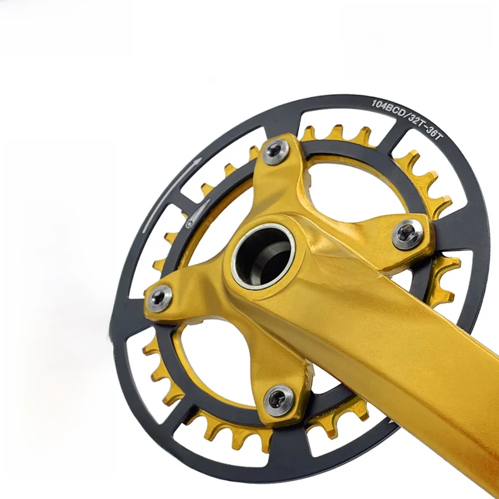 AliExpress VXM MTB Bike Bicycle 104BCD 32T 34T 36T 38T 40T42T Aluminum Crankset Protector Plate Single Disc Chainwheel Gear Protector Cover