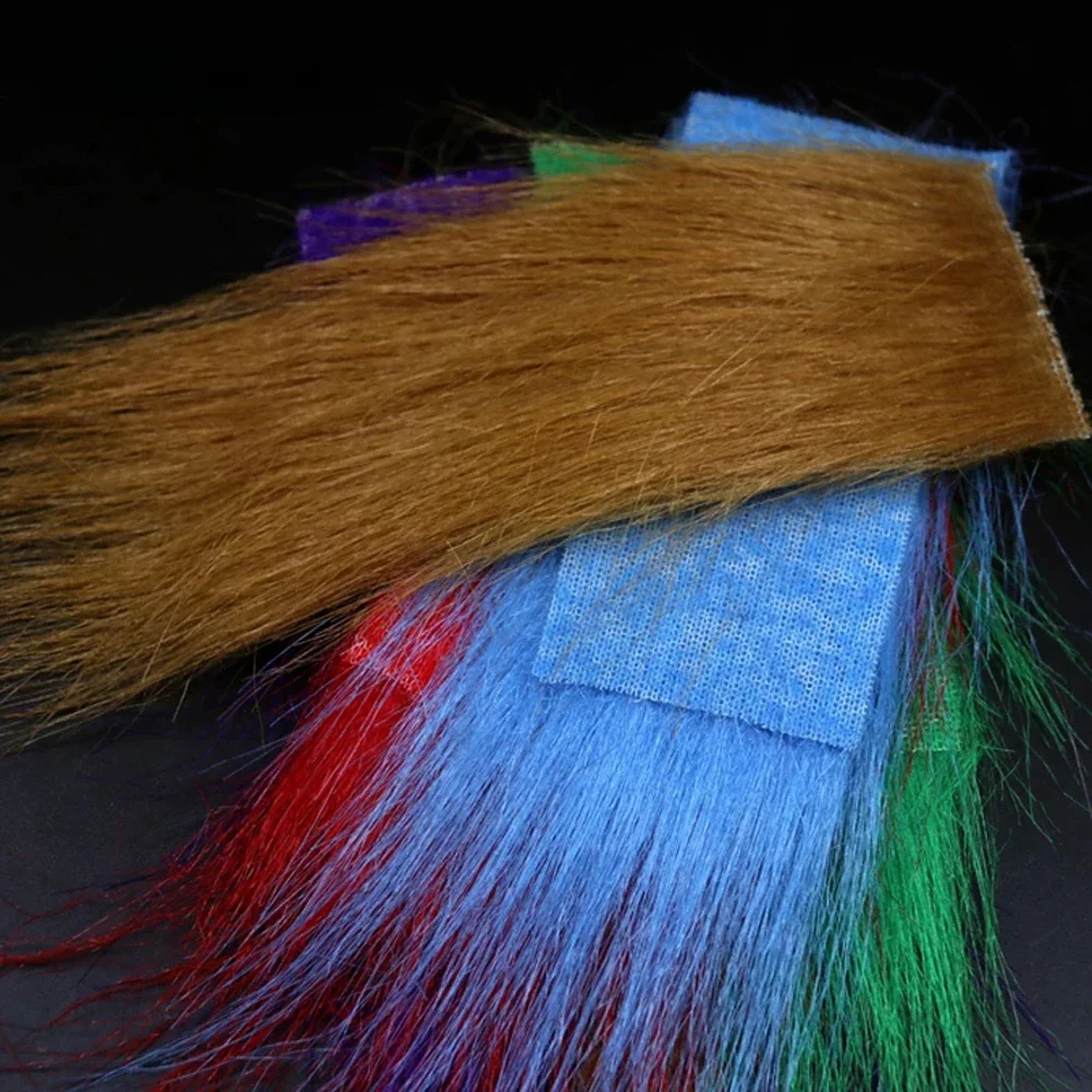 Wifreo 12 opakowań Mix kolorów Długie włókno do wiązania much Craft Fur Streamer Bait Fish Fly Tying Material Furable Soft Synthetic Fiber — zdjęcie 2