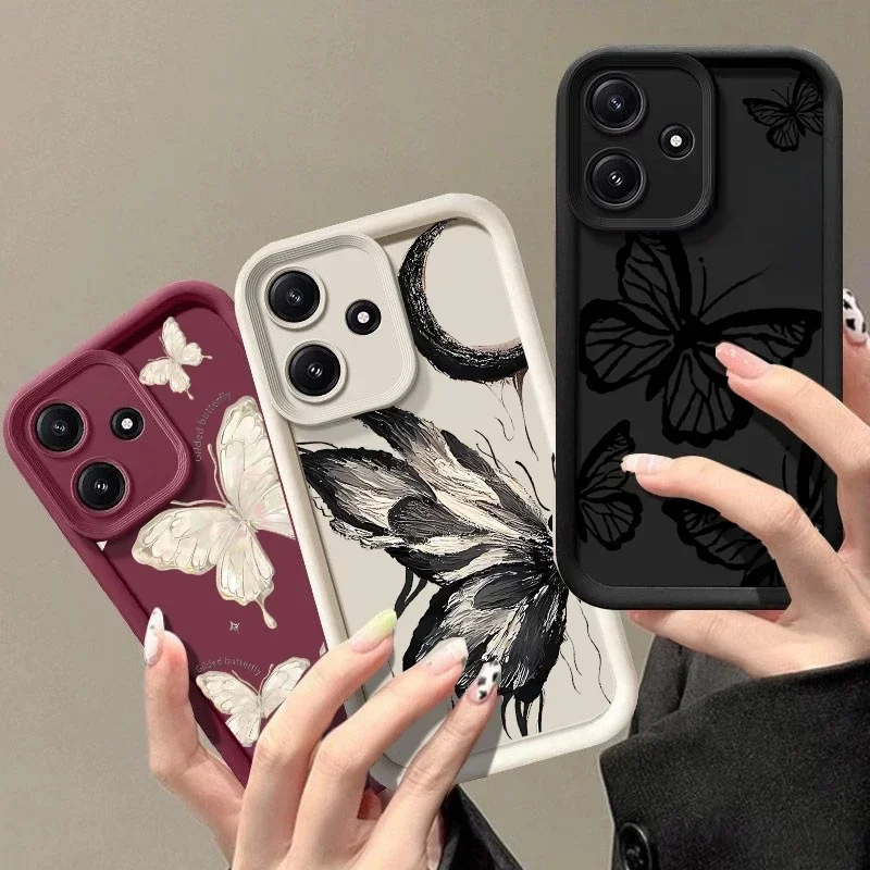 Coque de téléphone rétro en Silicone papillon, étui pour Motorola Moto G24 G54 G05 G04 G34 G75 G14 G15 E13 E40 E14 E22 E32 G9 G Play 2025