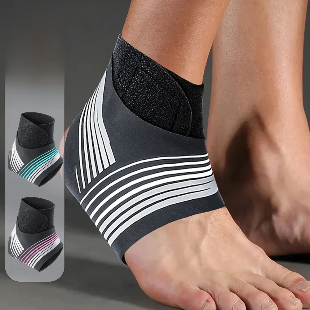 Sangle de Compression de cheville de sport, 2 pièces, stabilisateur de soutien de cheville, sangle de soulagement de la douleur du tendon, protection de cheville pour basket-ball et football