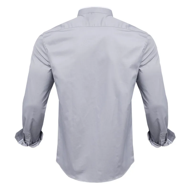 Brand 2019 Casual Shirt Men Long Sleeve Slim Fit Men's Casual Button-Down Shirt Formal Dress Shirts Men Clothes Camisa White