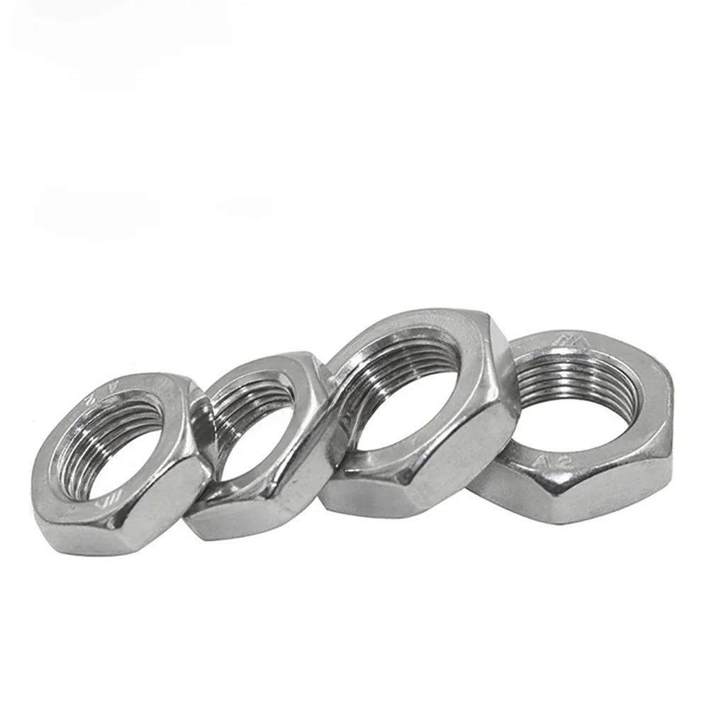 Écrous hexagonaux fins en acier inoxydable SUS304 DIN439 Yiqianyuan, chanfreinés avec filetage à pas fin M6 M8 M10 M12 M14 M16 M18 M20 M22 M24