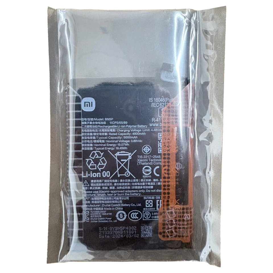 Batería de reemplazo para Xiaomi Redmi Note 13 5g, Xiaomi Redmi Note 13 4g Xiaomi 14 - pieza de repuesto 5