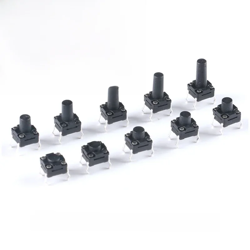 10 sztuk DIP 4pin 6x6x4.3/5/6/7/8/9/10mm dotykowe przełączniki przyciskowe wysokość: 4.3 5 ~ 12MM 4P wodoodporny 6x6 przełącznik kluczykowy — zdjęcie 2
