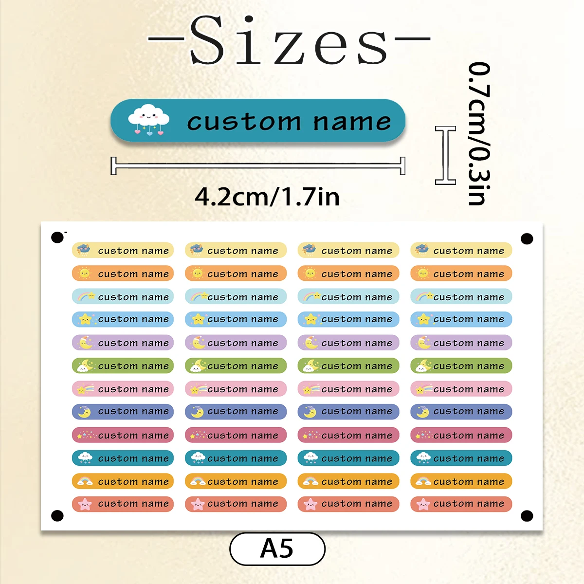 Custom Cloud Name Stickers, Personalized Pen Labels, Cute Cartoon Decals, Customized Name Tags, Customizable Birthday Gift.