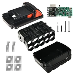 Funda de 10 núcleos para Milwaukee M18 18V, carcasa de plástico de repuesto DIY con protección de carga de placa PCB (sin batería)