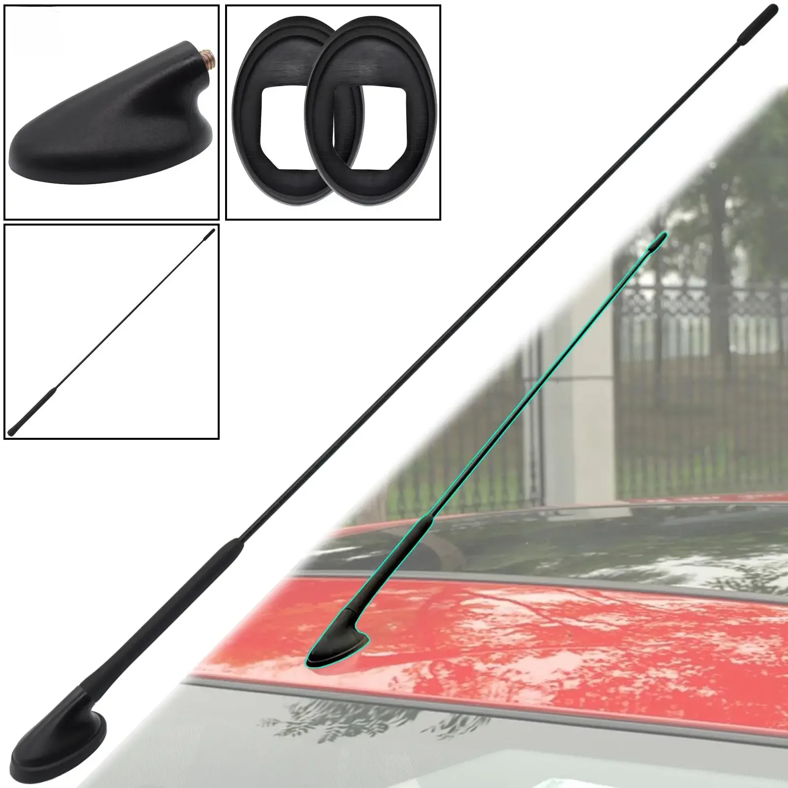 Samochodowa antena dachowa z gumową uszczelką do Ford Focus MK1 MK2 Fiesta Mercury Cougar Mondeo CONNECT KA C-MAX FM — zdjęcie 2