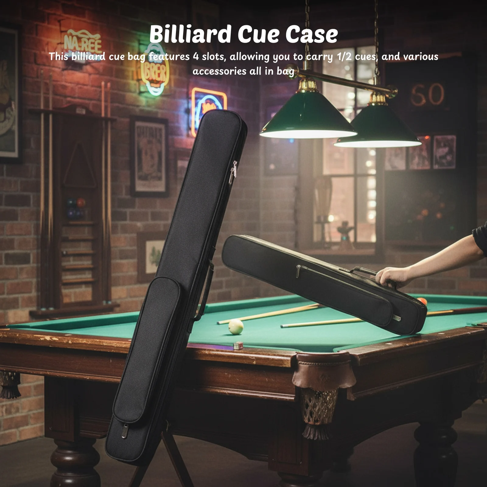 

Billiard Cue Carrier Case Snooker Pool Stick Holder Portable Billiards Rod Carrying bag for 1/2 Billiard Cue Stick