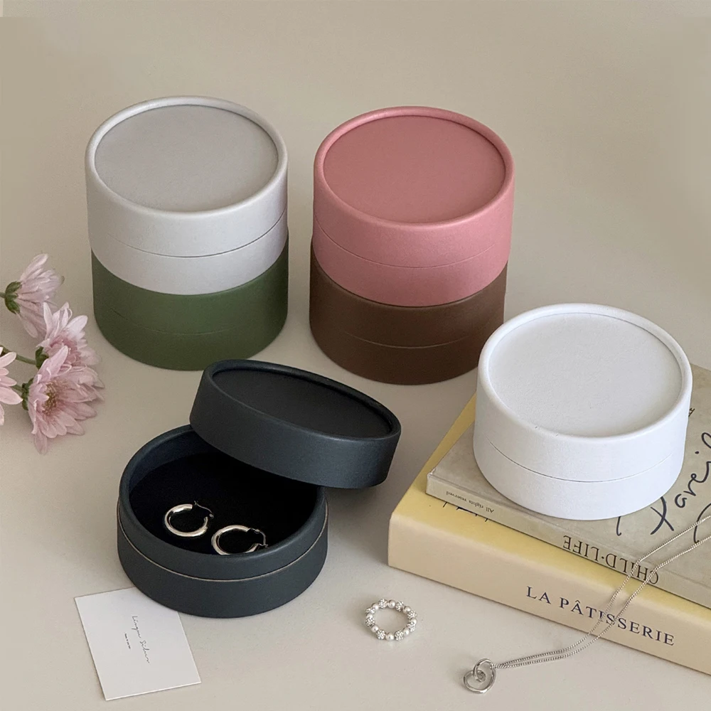 

1Pcs 10x5cm Round Jewelry Box Reusable Necklace Earrings Rings Packaging Gift Box For Gifting Occasions Proposals Daily Home
