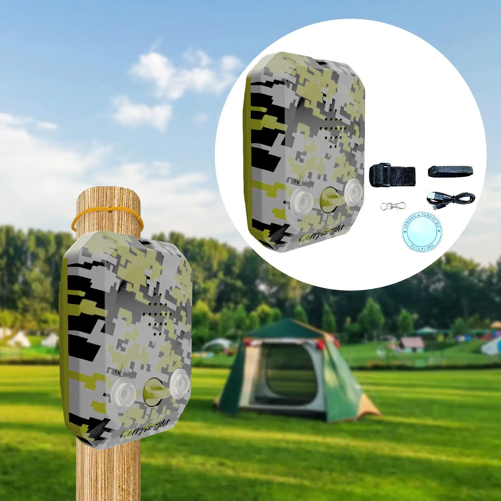 Anloximt Voyage Calibre Voyage périmètre Camping Trip Wire Dispositif d' alarme Camp Safe périmètre Voyage Camping Système sécurité d'avertissement précoce