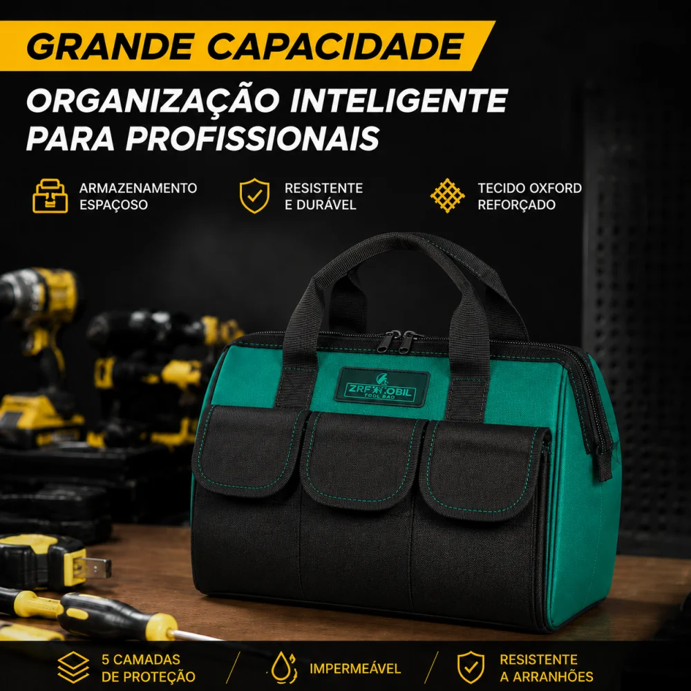 Bolsa de Ferramentas Profissional Grande Capacidade para Eletricista Organizador Portátil com Bolsos de Armazenamento