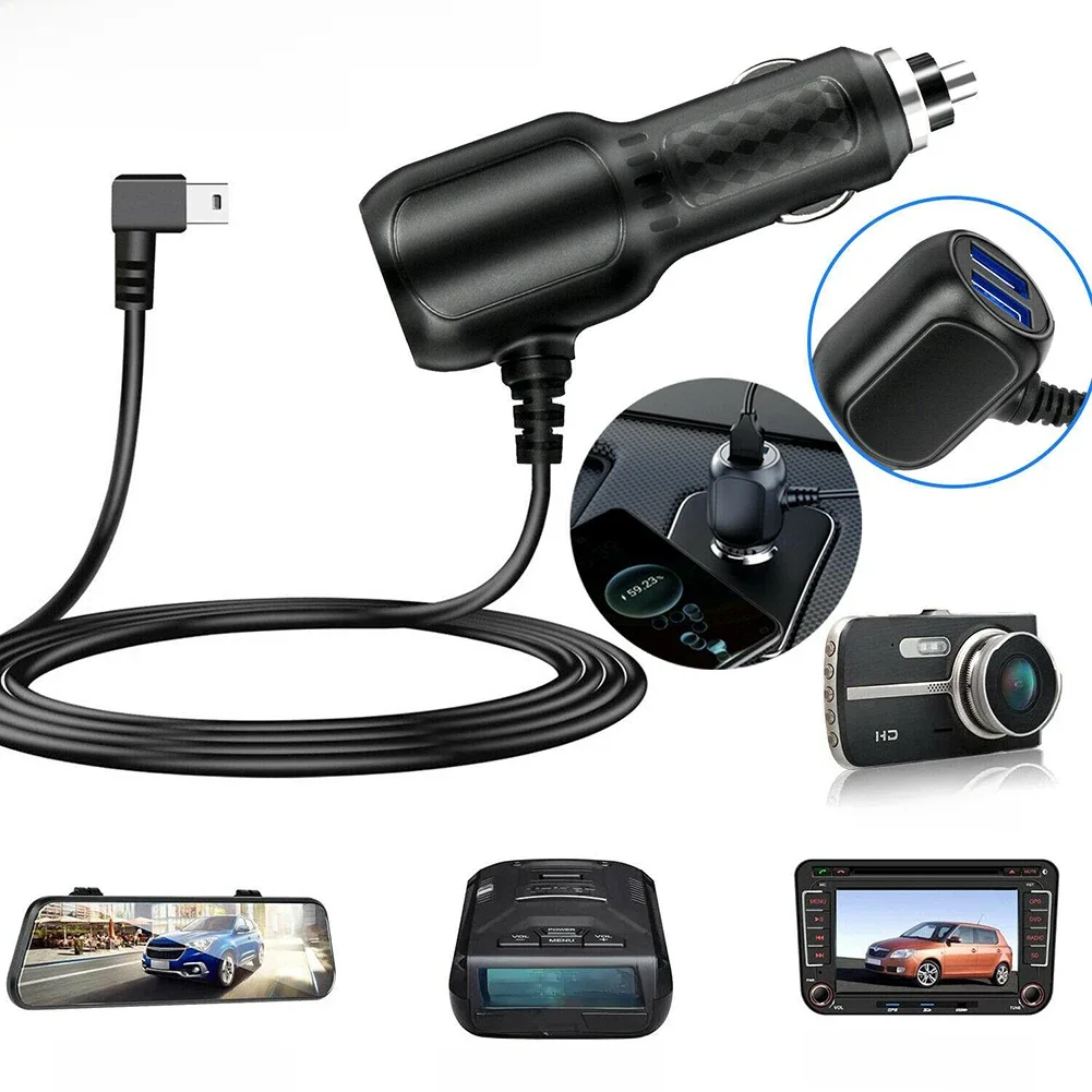 3-rodzaje kabli do ładowania DVR Kamera samochodowa Ładowarka samochodowa Mini kabel USB Przewód zasilający Micro USB Ładowarka samochodowa 12-24 V do kamery DVR GPS — zdjęcie 2