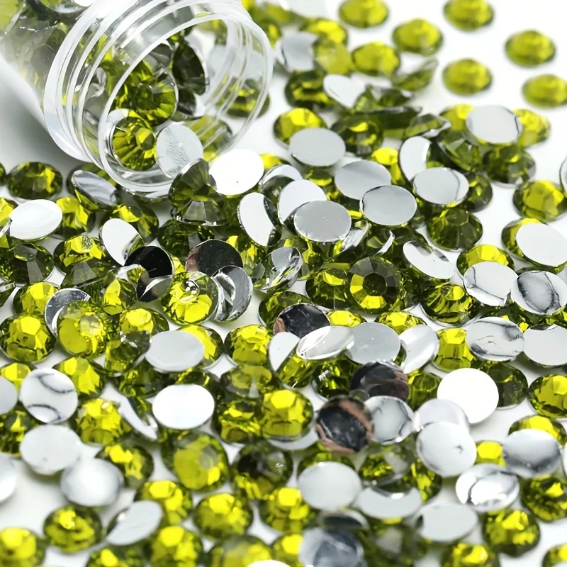 Cyrkonie z żywicy srebrne dno ciemne. akwamaryn Peocock zielony 2-6mm bez hotfix Flatback do zdobienia paznokci dekoracje odzieżowe DIY